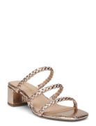 Women Slides Sandal Med Klack Gold Tamaris