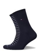 Tommy Hilfiger Th Women Sock 2P Small Stripe Blå