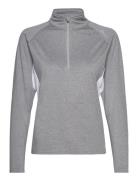 Lds Pines Halfzip Fleece Sport T-shirts & Tops Long-sleeved Grey Abacu...