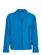 Onlkate L/S V-Neck Top Wvn Tops Blouses Long-sleeved Blue ONLY
