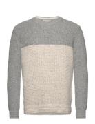 Tom Tailor Nep Structured Crewneck Knit Grå