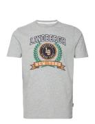 Brand Carrier Print Tee S/S Tops T-shirts Short-sleeved Grey Lindbergh