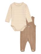 Fixoni Body Ls W.velour Romper Beige