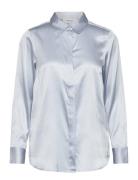 Shirt Tops Shirts Long-sleeved Blue Rosemunde