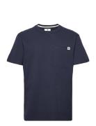 Akrune Noos Pocket Tee Tops T-shirts Short-sleeved Navy Anerkjendt