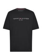 Bt-Tommy Logo Tee-B Tops T-shirts Short-sleeved Black Tommy Hilfiger
