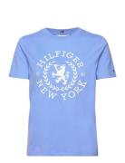 Reg Crest C-Nk Tee Ss Tops T-shirts & Tops Short-sleeved Blue Tommy Hi...
