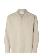 Selected Homme Slhrelaxnew-Linen Shirt Ls Resort Beige