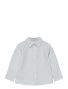 Oxford Cotton Shirt Tops Shirts Long-sleeved Shirts Blue Mango