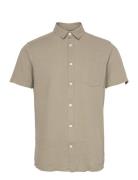Sdallan Ss Sh Shirt Tops Shirts Short-sleeved Beige Solid