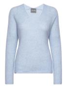 Mmthora V-Neck Knit Tops Knitwear Jumpers Blue MOS MOSH