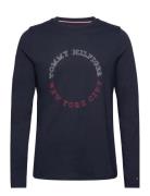 Monotype Roundle Ls Tee Tops T-shirts Long-sleeved Navy Tommy Hilfiger
