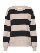 Mads Nørgaard Airy Sweat Stripe Denver Sweatshirt Beige