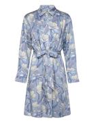 GANT Rel Magnolia Print Shirt Dress Blå