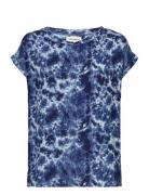 Krystal Top Tops Blouses Short-sleeved Blue Lollys Laundry