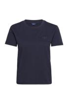 Reg Tonal Shield Ss T-Shirt Tops T-shirts & Tops Short-sleeved Blue GA...