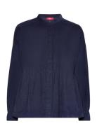 Esprit Casual Women Blouses Woven Long Sleeve Marinblå