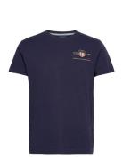 Archive Shield Emb Ss T-Shirt Tops T-shirts Short-sleeved Blue GANT