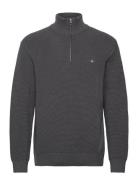 GANT Textured Cotton H-Zip Grå