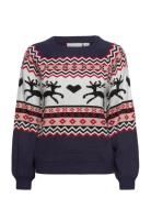 Vila Viholiday L/S Christmas Knit/Ka Blå