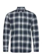 Lindbergh Brushed Checked Shirt L/S Marinblå