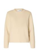 Selected Femme Slfliva Ls Knit O-Neck Noos Beige