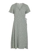 Vila Vilovie S/S Wrap Midi Dress/Su - Noos Grön