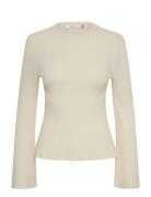 Antaligz Peplum Wool Pullover Tops Knitwear Jumpers Cream Gestuz