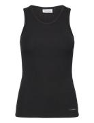 Modal Rib Tank Top Tops T-shirts & Tops Sleeveless Black Calvin Klein