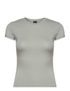 Soft Touch Top Tops T-shirts & Tops Short-sleeved Grey Gina Tricot