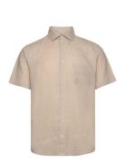 Bs Lott Casual Modern Fit Shirt Tops Shirts Short-sleeved Beige Bruun ...