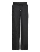 Lauren Women Linen Wide-Leg Pant Svart