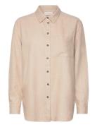 Fqlava-Sh-Simple Tops Shirts Long-sleeved Beige FREE/QUENT