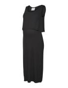 Mlbrynja June S/L Jrs Midi Dress 2F Knälång Klänning Black Mamalicious