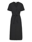 Vila Viprisilla S/S V-Neck Midi Dress Svart