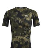 Ua Hg Armour Printed Ss Sport T-shirts Short-sleeved Khaki Green Under...