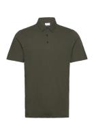 Knowledge Cotton Apparel Regular Linen Look Polo - Gots/Vega Grön