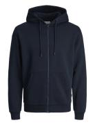 Jack & J S Jjebradley Sweat Zip Hood Noos Marinblå