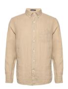 Reg Ut Gmnt Dyed Linen Shirt Tops Shirts Casual Beige GANT