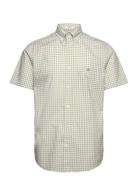 GANT Reg Poplin Gingham Ss Shirt Grön