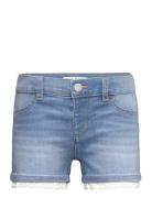 Lindex Shorts Denim With Lace Blå