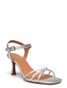 Sandals Sandal Med Klack Silver Billi Bi