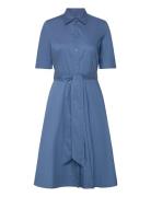 Lauren Ralph Lauren Belted Cotton-Blend Shirtdress Blå