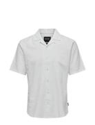 ONLY & SONS Onscaiden Ss Solid Resort Linen Shirt Vit