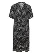 ONLY Carmakoma Cardes Allie S/S Calf Dress Aop Svart