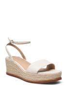 Leona Nappa Leather Espadrille Sandalette Med Klack Espadrilles Cream ...