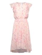 Lindex Dress Chiffon Frill Sleeve Aop Rosa