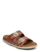 Sl Pescura Elisabeth Leather Platta Sandaler Brown Scholl