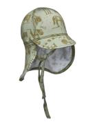 Summerhat Cap Long Neck - Aop Bamboo Solhatt Green Mikk-line