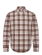 Reg Ut Brushed Oxford Check Shirt Tops Shirts Casual Beige GANT